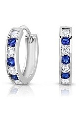 good-looking teensy blue sapphire birthstone earrings for babies and kids